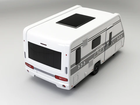 European Camping Caravan 3D Model