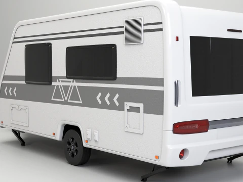 European Camping Caravan 3D Model