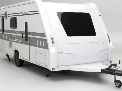 European Camping Caravan 3D Model