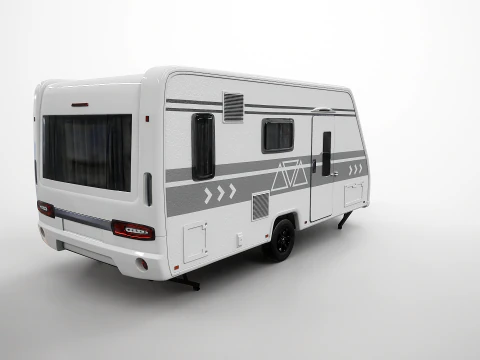 European Camping Caravan 3D Model