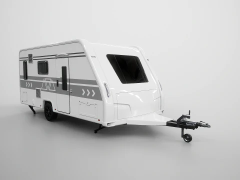 European Camping Caravan 3D Model