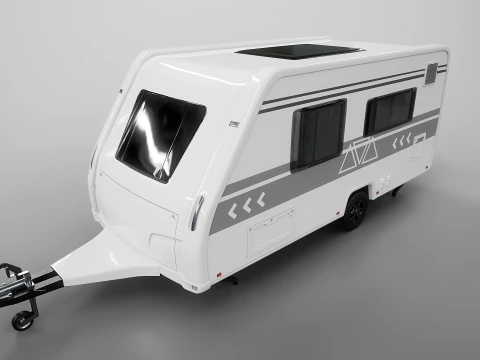 European Camping Caravan 3D Model