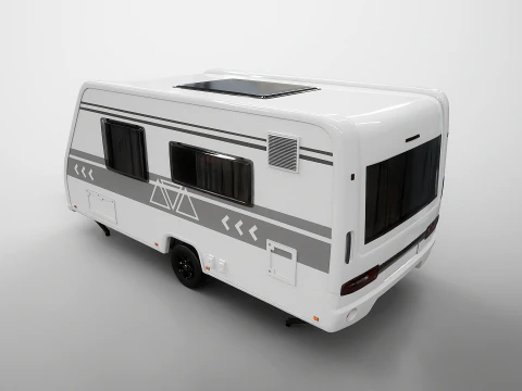 European Camping Caravan 3D Model