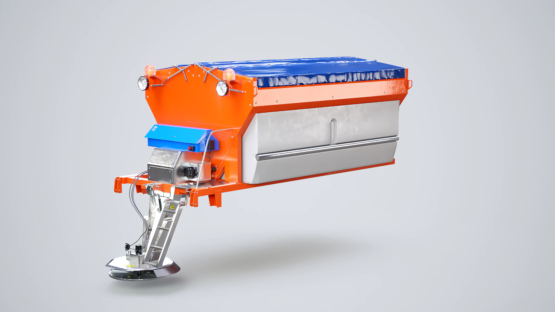 3D Road Salt Spreader Model - Winter Snow Removal Equipment for Trucks 3D Model .c4d .max .obj .3ds .fbx .stl .blend 