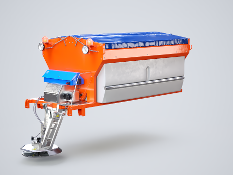 3D Road Salt Spreader Model - Winter Snow Removal Equipment for Trucks 3D Model