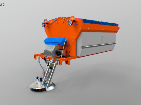 Modelo de espalhador de sal rodovi&aacute;rio 3D - Equipamento de remo&ccedil;&atilde;o de neve de inverno para caminh&otilde;es Modelo 3D
