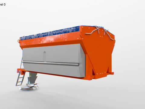 Modelo de espalhador de sal rodovi&aacute;rio 3D - Equipamento de remo&ccedil;&atilde;o de neve de inverno para caminh&otilde;es Modelo 3D