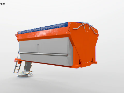 3D Road Salt Spreader Model - Winter Snow Removal Equipment for Trucks 3D Model
