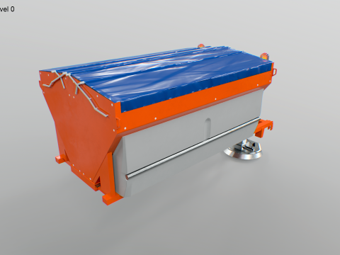Modelo de espalhador de sal rodovi&aacute;rio 3D - Equipamento de remo&ccedil;&atilde;o de neve de inverno para caminh&otilde;es Modelo 3D