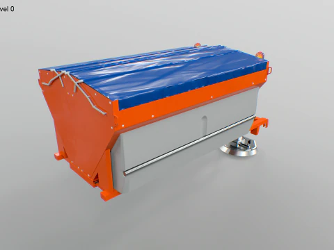 3D Road Salt Spreader Model - Winter Snow Removal Equipment for Trucks 3D Model