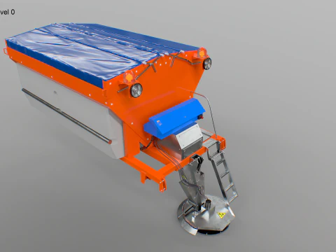 3D Road Salt Spreader Model - Winter Snow Removal Equipment for Trucks 3D Model