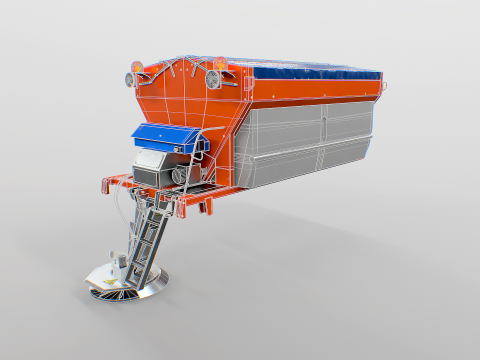 Modelo de espalhador de sal rodovi&aacute;rio 3D - Equipamento de remo&ccedil;&atilde;o de neve de inverno para caminh&otilde;es Modelo 3D