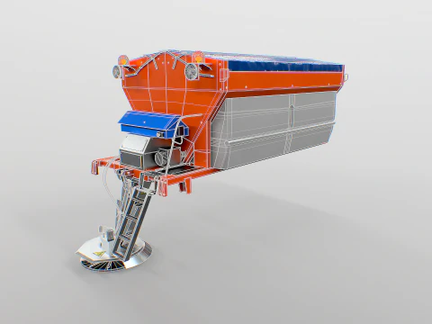 3D Road Salt Spreader Model - Winter Snow Removal Equipment for Trucks 3D Model