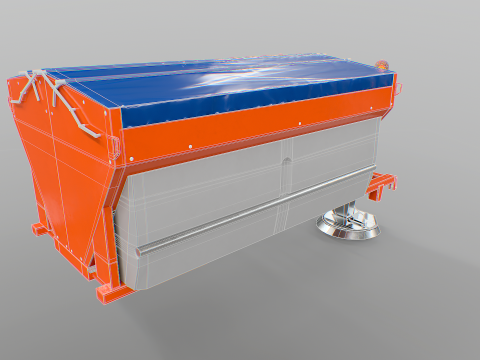 Modelo de espalhador de sal rodovi&aacute;rio 3D - Equipamento de remo&ccedil;&atilde;o de neve de inverno para caminh&otilde;es Modelo 3D
