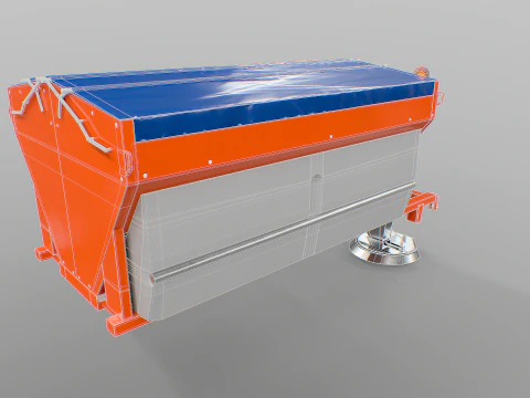 3D Road Salt Spreader Model - Winter Snow Removal Equipment for Trucks 3D Model