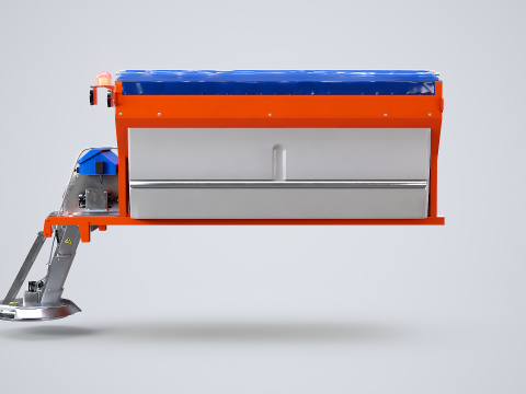 Modelo de espalhador de sal rodovi&aacute;rio 3D - Equipamento de remo&ccedil;&atilde;o de neve de inverno para caminh&otilde;es Modelo 3D
