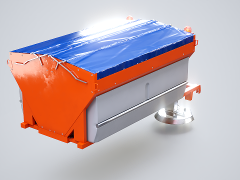 Modelo de espalhador de sal rodovi&aacute;rio 3D - Equipamento de remo&ccedil;&atilde;o de neve de inverno para caminh&otilde;es Modelo 3D