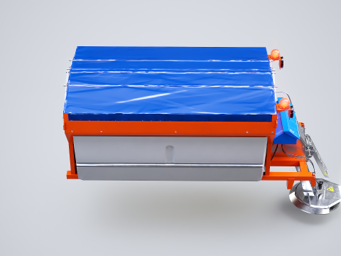 Modelo de espalhador de sal rodovi&aacute;rio 3D - Equipamento de remo&ccedil;&atilde;o de neve de inverno para caminh&otilde;es Modelo 3D