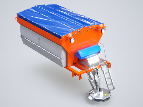 Modelo de espalhador de sal rodovi&aacute;rio 3D - Equipamento de remo&ccedil;&atilde;o de neve de inverno para caminh&otilde;es Modelo 3D
