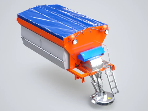 3D Road Salt Spreader Model - Winter Snow Removal Equipment for Trucks 3D Model