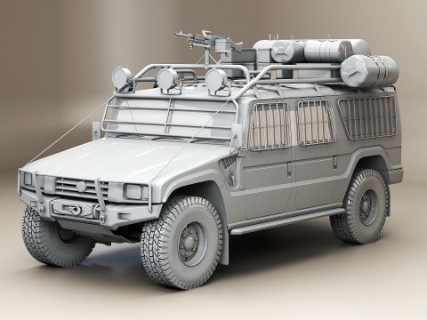Kendaraan Off-Road Lapis Baja SUV Kiamat Tanpa Tekstur Model 3D