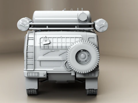Apocalypse SUV Armored Off-Road Vehicle No Textures 3D Model