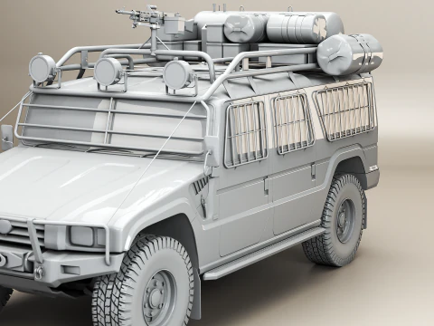 Apocalypse SUV Armored Off-Road Vehicle No Textures 3D Model