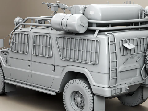 Apocalypse SUV Armored Off-Road Vehicle No Textures 3D Model