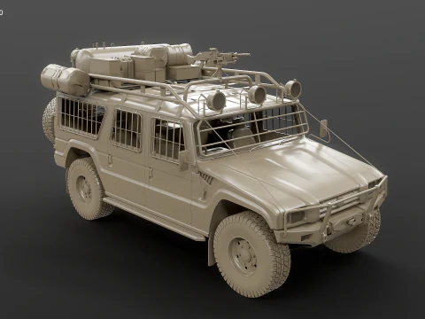 Apocalypse SUV Armored Off-Road Vehicle No Textures 3D Model