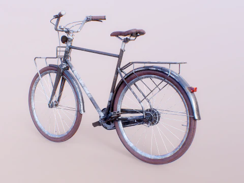 Bicicleta urbana masculina holandesa envelhecida PBR texturizada Modelo 3D