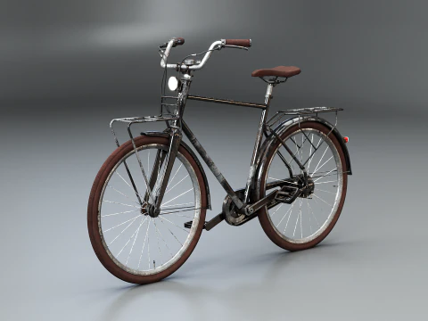 वृद्ध डच पुरुष सिटी साइकिल पीबीआर बनावट 3D मॉडल