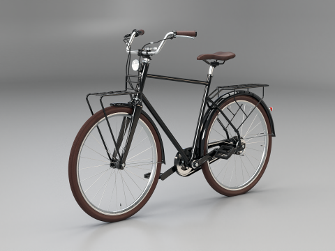 Bicicleta urbana masculina holandesa PBR texturizada Modelo 3D
