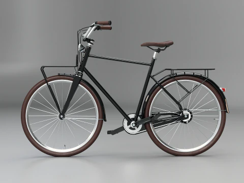 Dutch Men City Bicycle PBR Textured 3D Model