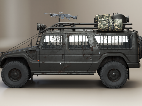 Apocalypse SUV Armored Off-Road Vehicle 3D Model