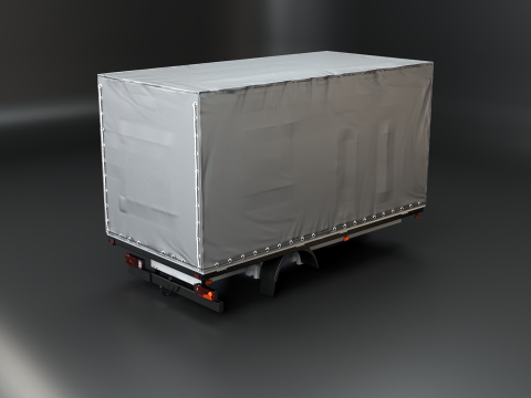 Cortina Lateral Tautliner Van Estrutura Texturas PBR Modelo 3D