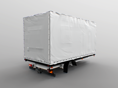 Cortina Lateral Tautliner Van Estrutura Texturas PBR Modelo 3D