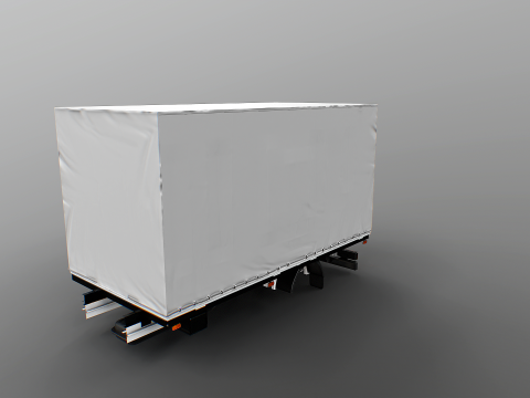 Cortina Lateral Tautliner Van Estrutura Texturas PBR Modelo 3D