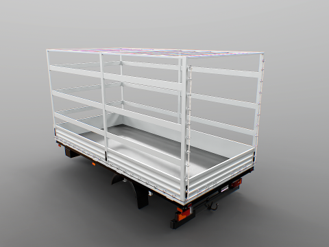 Cortina Lateral Tautliner Van Estrutura Texturas PBR Modelo 3D