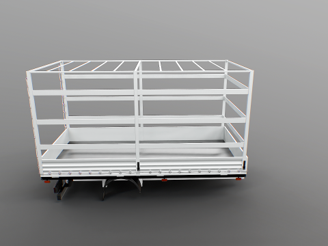 Cortina Lateral Tautliner Van Estrutura Texturas PBR Modelo 3D