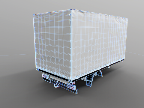 Cortina Lateral Tautliner Van Estrutura Texturas PBR Modelo 3D