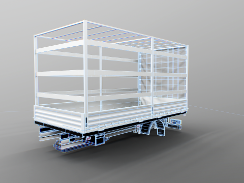 Cortina Lateral Tautliner Van Estrutura Texturas PBR Modelo 3D