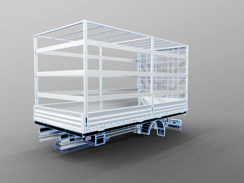 Curtain Side Tautliner Van Structure PBR Textures 3D Model