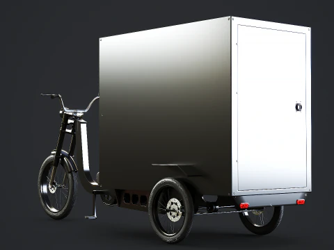 Electric Box Cargo Tricycle Delivery Bike 3D Model