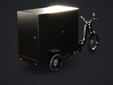 Electric Box Cargo Tricycle Delivery Bike 3D Model