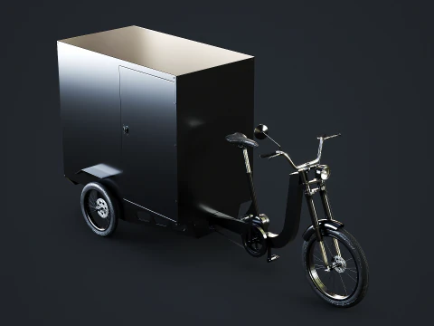 Electric Box Cargo Tricycle Delivery Bike 3D Model