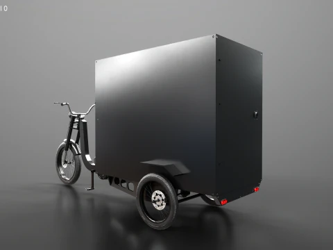 Electric Box Cargo Tricycle Delivery Bike 3D Model