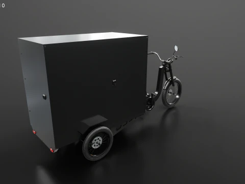 Electric Box Cargo Tricycle Delivery Bike 3D Model