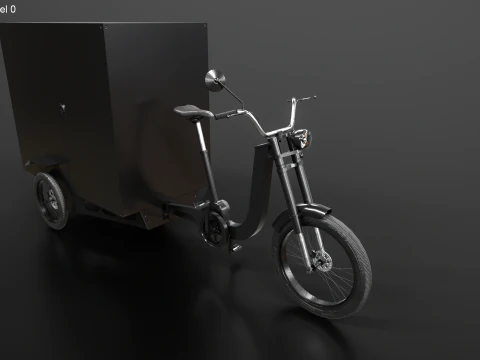Electric Box Cargo Tricycle Delivery Bike 3D Model