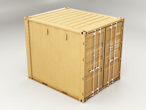 Contenedor de env&iacute;o intermodal de 10 pies de largo Modelo 3D