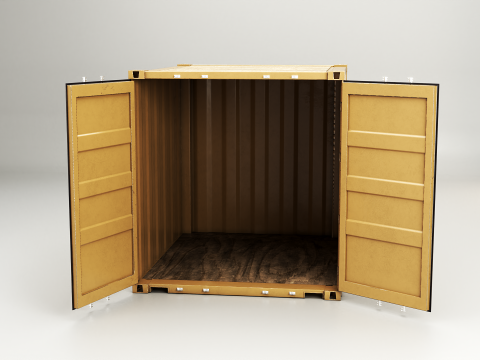 Contenedor de env&iacute;o intermodal de 10 pies de largo Modelo 3D